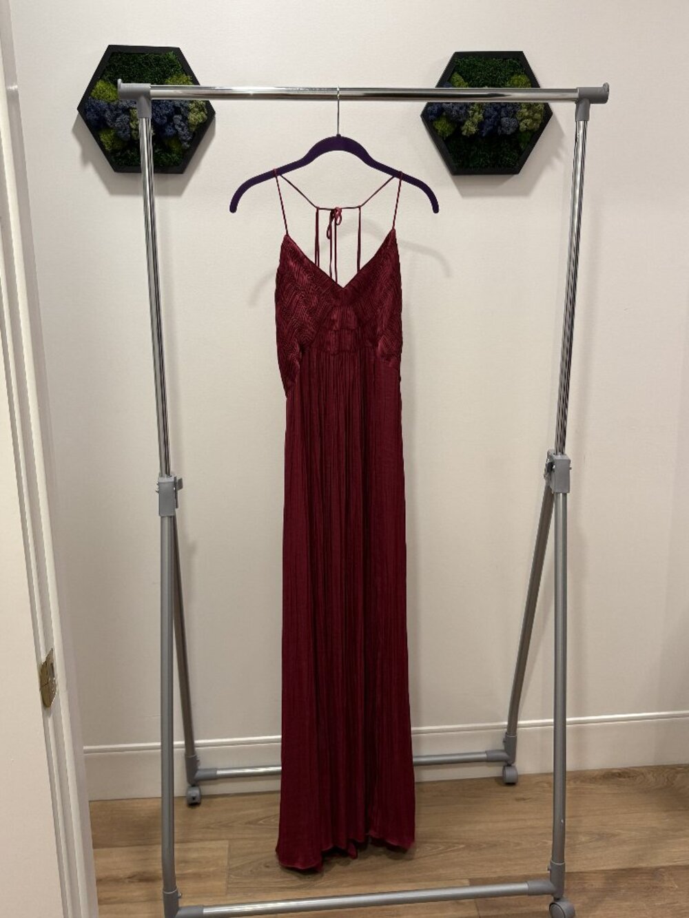 Dark Red Satin Beach Dress